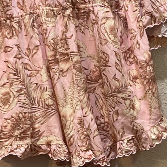 Romantic Floral Print Flare Sleeve Romper - Agua Bendita Blush 3X - Picture 4 of 11